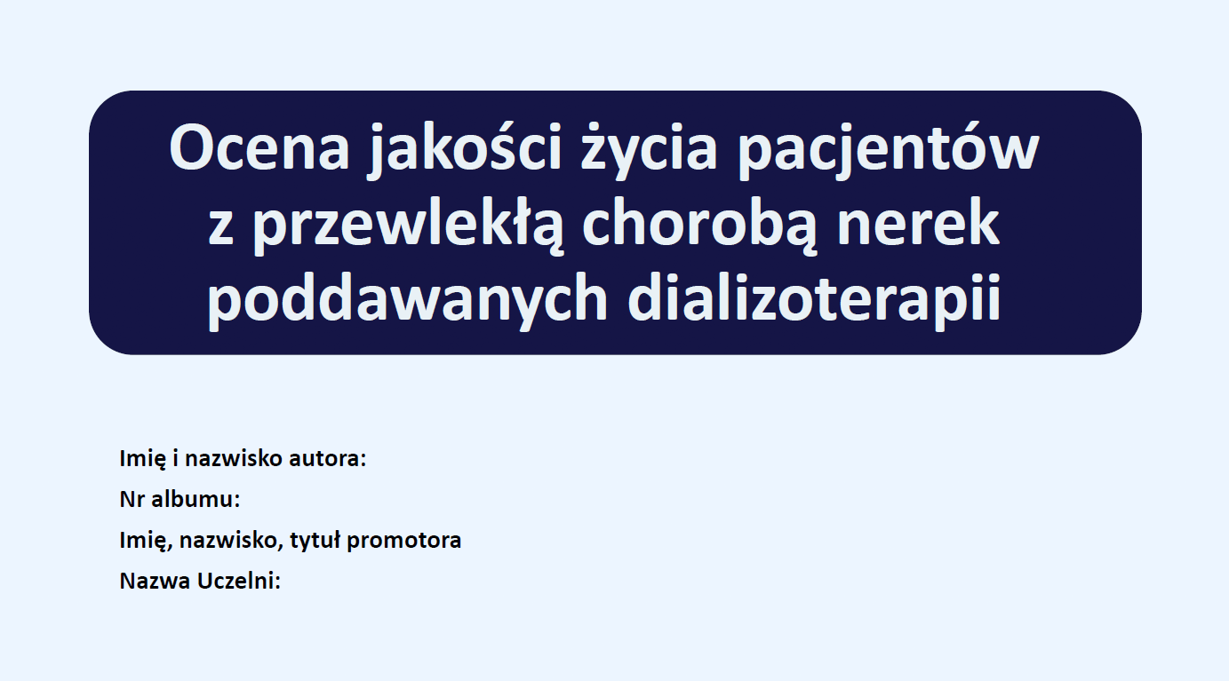 prezentacja obrona pielęgniarstwo