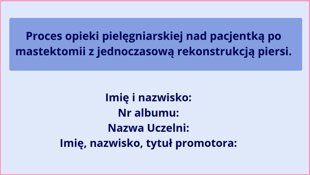 prezentacja pielęgniarstwo