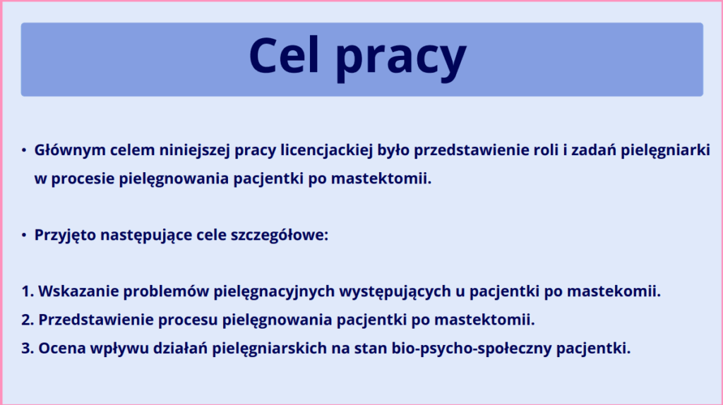 prezentacja obrona pielęgniarstwo
